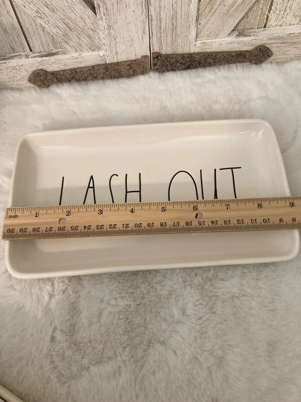 Rae Dunn Ceramic Tray with Black 